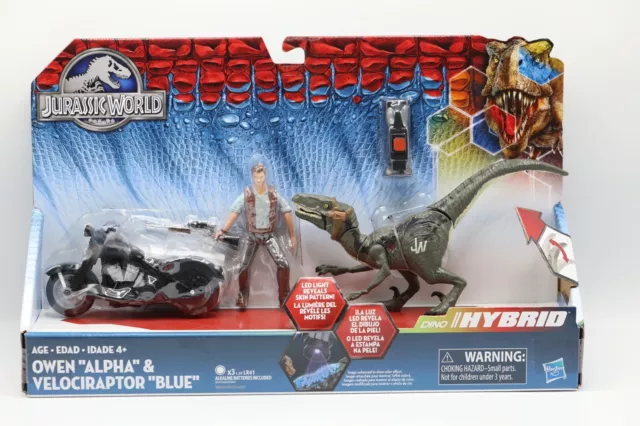 2015 Hasbro Jurassic World Dino Hybrid Owen “alpha” & Velociraptor “blue”