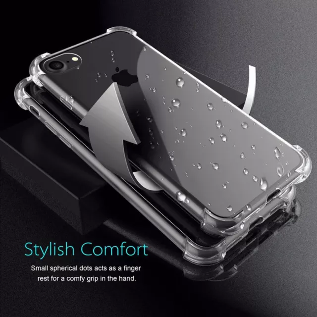 Shockproof iPhone 6 7 8 Plus X Case Clear TPU Silicone Protectiv Bumper Cover hi 2