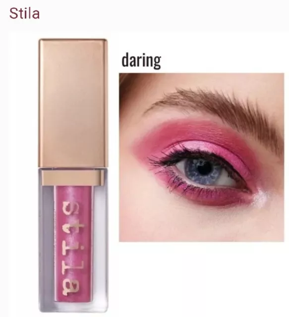 New Stila Shimmer & Glow Liquid Eye Shadow In Shade "Daring" 4.5ml Vivid Pink