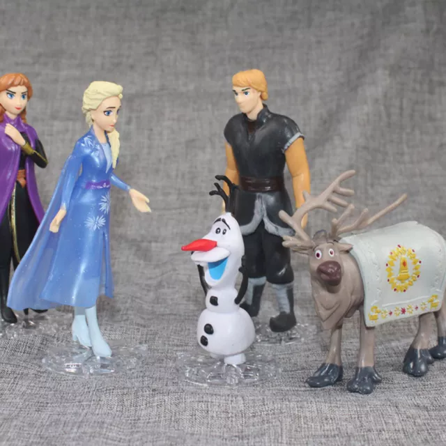 5pcs Frozen Princess Cake Toppers Elsa Olaf Anna Figures Set Disney Toys Gifts 2
