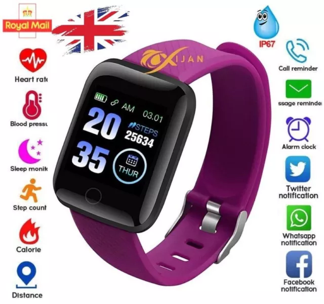Smart Watch Android Mens Women Bluetooth 2023 Fitness Tracker Blood Pressure GPS