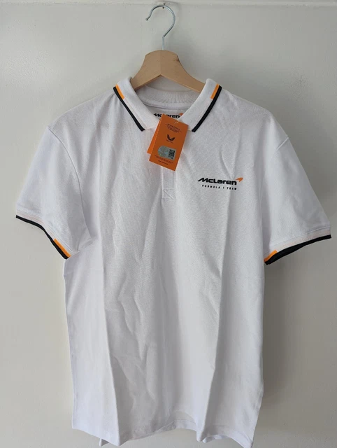 Polo Nuova Uomo Castore Formula Uno McLaren F1 Racing Team Bianca Media