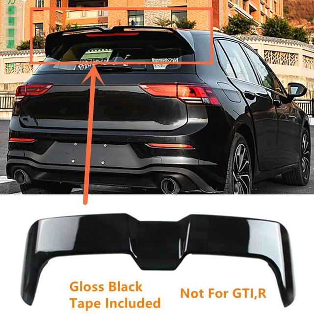 SPECIFIC GLOSSY BLACK Rear Roof Spoiler Lip For Vw Golf Mk8 Viii Hatch ...
