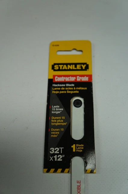 LOT OF 6 - Stanley Flexible Hacksaw Blades - 32T x 12" - Contractor Grade