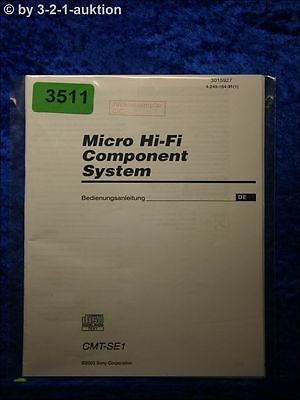 #2527 CMT Sony Manuale di Istruzioni Cmt M11C Componente Sistema 