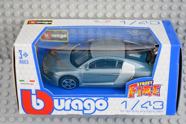 BBURAGO STREET FIRE 1:43 Audi R8 nuovo & IMBALLO ORIGINALE EUR 4,99 ...