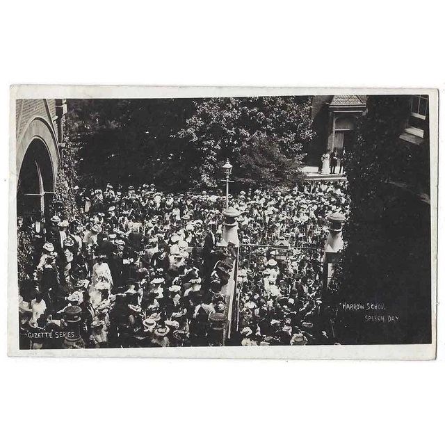 HARROW SCHOOL Speech Day, RP Postcard Postmark Harrow 1912