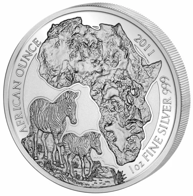 Ruanda Silber 1 oz Rwanda PP Zebra 2011 Proof RAR 1000 Stück Münze