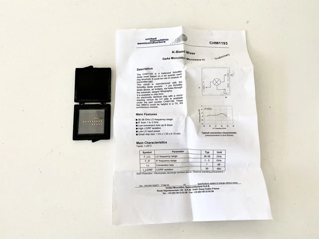 Monolitico chm1193 36-38 GHZ Ic K-Band Mixer Gaas Lotto Da 18