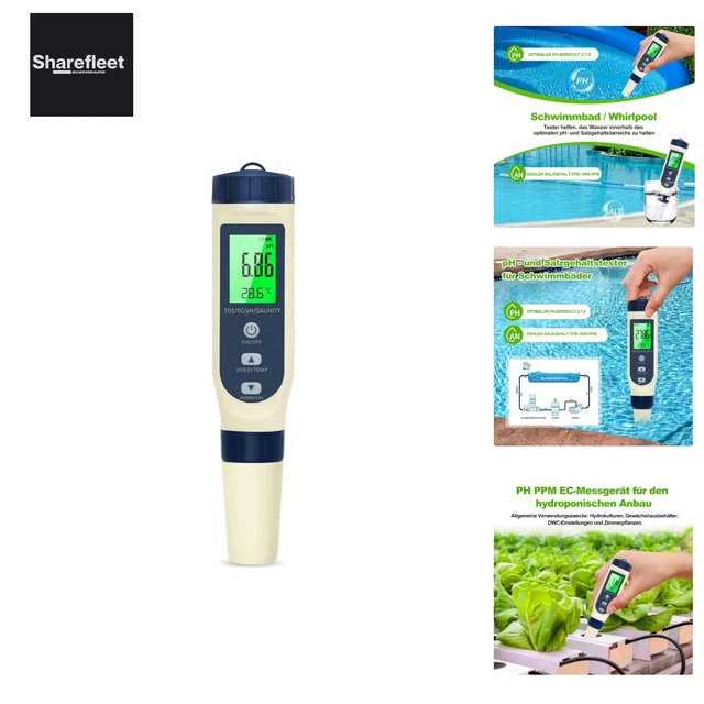 pH-meetinstrument voor water, PH/TDS/EC/zoutgehalte