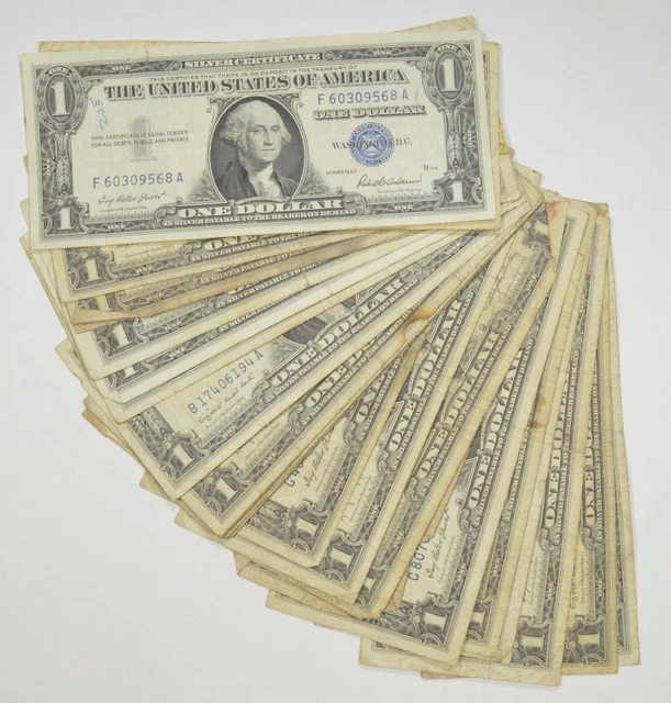 LOT 25 1957 Silver Certificate $1 Blue Seal US Paper Money Collection *0924