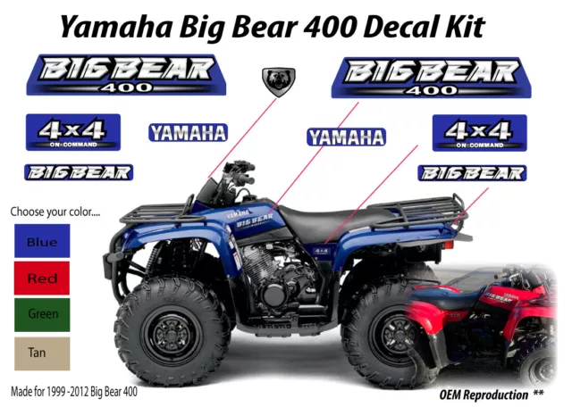 Yamaha Big Bear 400 OEM On Command Decal Emblem Sticker Graphic Set Kit NOS 4x4