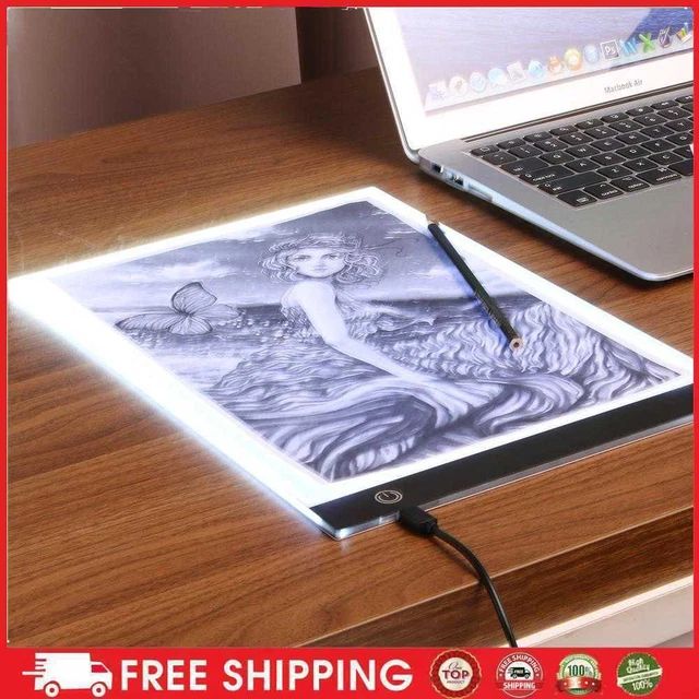 Tablet Digital de Gráficos A4 LED Plantilla Arte Tablero de Dibujo Caja de Luz Portátil Trac