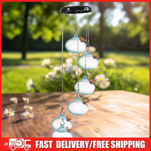 CHARMING WIND CHIMES Hummingbird Feeder with 6 Feeder Balls for Outdoor