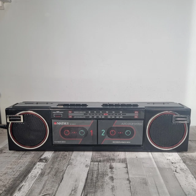 VINTAGE MATSUI SX 5322T Portable Stereo Boombox Two Cassettes, Am & Fm ...