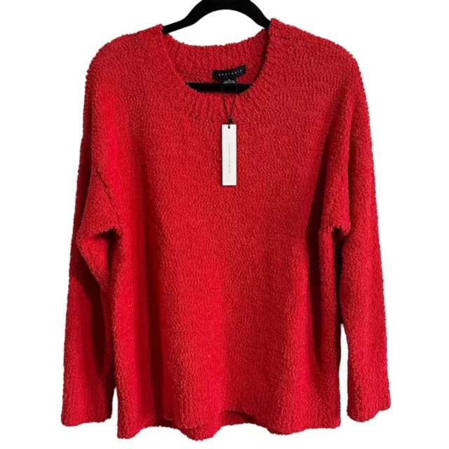 Sanctuary Red Teddy Textured Knit Crewneck Pullover Sweater Size M New 3