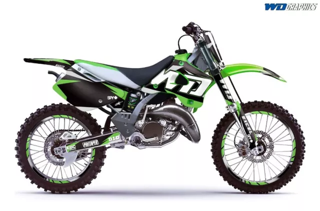 WD Decal Graphics Kit FITS for Kawasaki KLX250 W# PLATES Dirtbike MX 04-07 GREEN