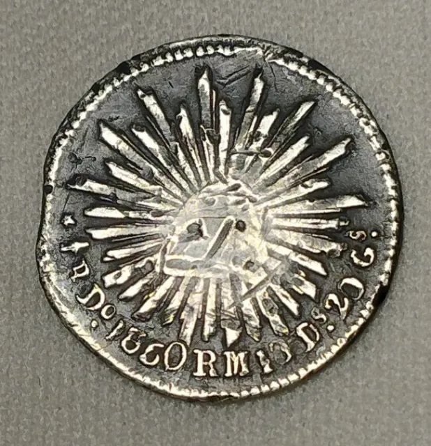 Mexico 1850 1/2 Half Real Durango Do RM Ultra Rare KM# 370.3