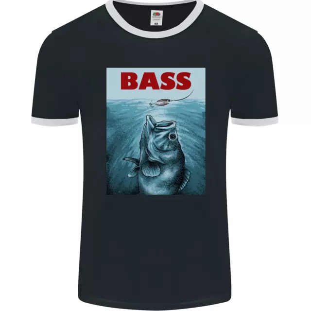 Bass Fishing Parody Funny Fisherman Mens Ringer T-Shirt FotL