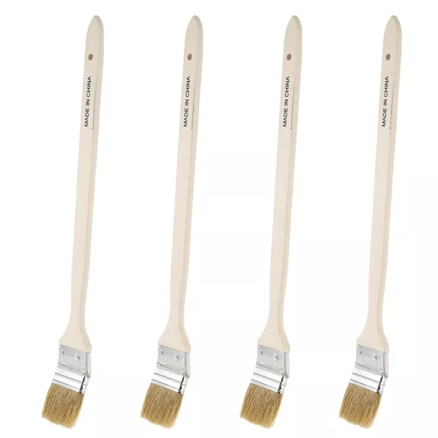 4pcs 2 Inch Wide Wooden Handle Metal Ferrule Faux Bristle Head Radiator8480