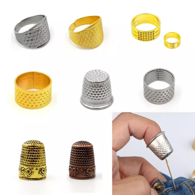 6 Pieces Sewing Thimble Finger Protector,adjustable Metal Finger
