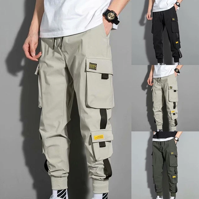 Pantaloni Uomo Elegante Cargo Harem Pantaloni Jogger Pantaloni Elastici Hip Hop