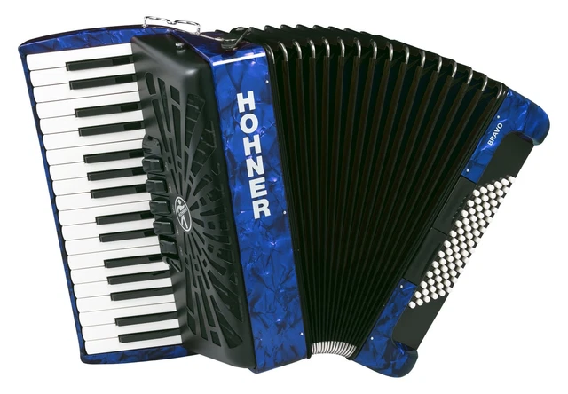 Top Hohner Bravo III 72 Silentkey Akkordeon blau inkl. Gigbag und Trageriemen