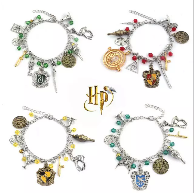 HP Quidditch Teams Charm Bracelet Slytherin Metal Bracelets Girl Fashion Jewelry