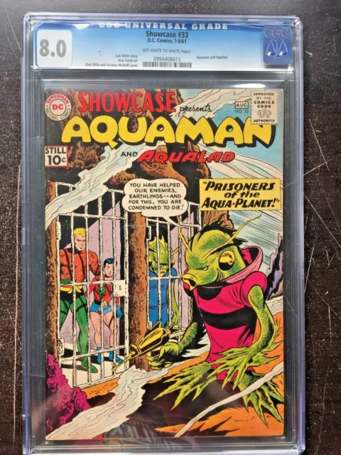 SHOWCASE #33 CGC VF 8.0; OW-W; Aquaman by Cardy!