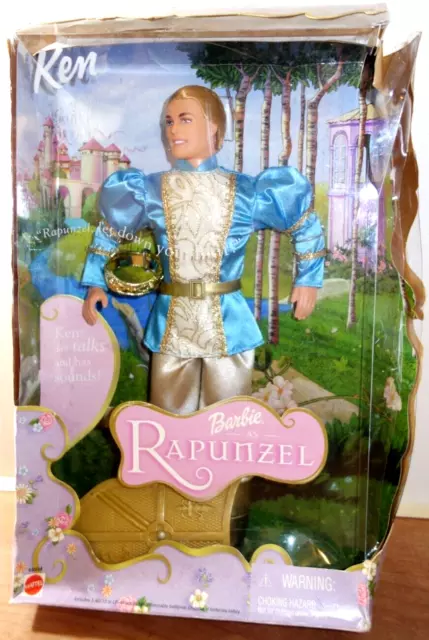 Barbie Rapunzel Talking Ken As Prince Stefan Doll RARE Damaged Box