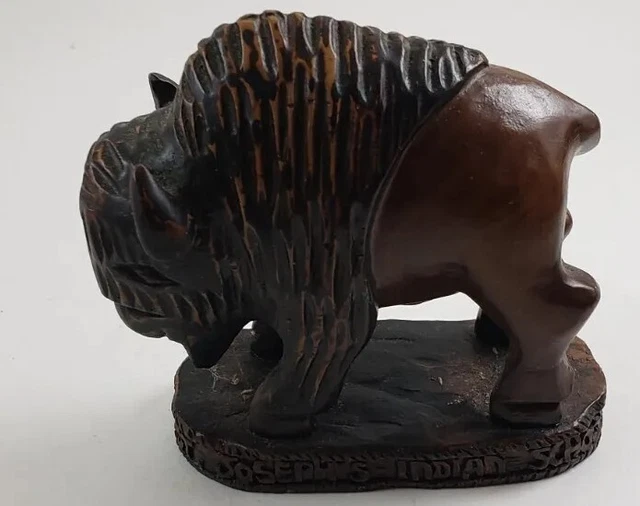 St. Joseph’s Indian School SD Buffalo Sculpture 3 inch  x 3¾ in. Carved 0