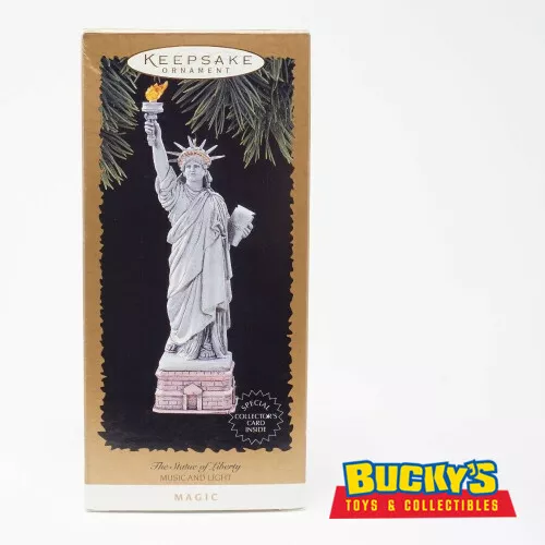 Statue of Liberty 1996 Hallmark Magic Ornament Light Music Star Spangled Banner