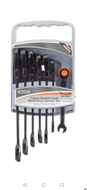 Draper 15087 7pc Flex Head R Spanner Set Bk