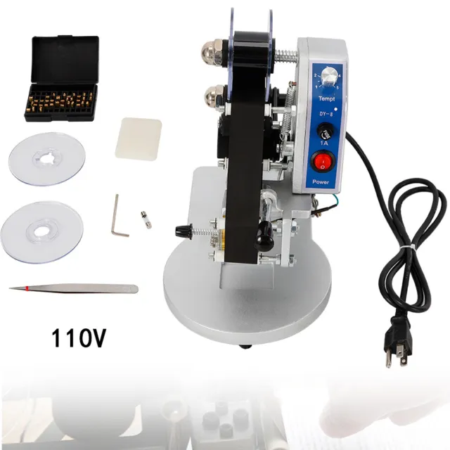 Hot Foil Stamp Printing Machine 1-3Row Date Character Ribbon Coding Printer 60HZ