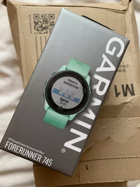 Garmin Forerunner 745 GPS Running and Triathlon Smartwatch, Neo Tropic Band