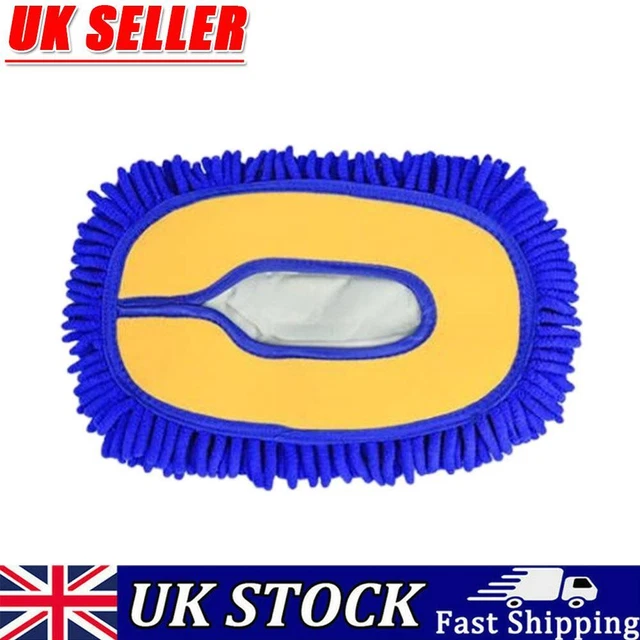 Car Detailing Brush Chenille Car Mop Head Wipe Mop Auto Accessory (Blue)