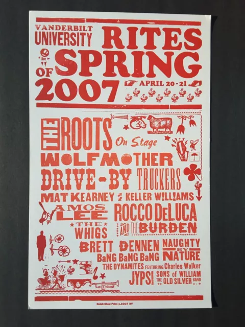 DRIVE-BY TRUCKERS Hatch Show Print Nashville Vanderbilt ROS 2007 Concert Poster
