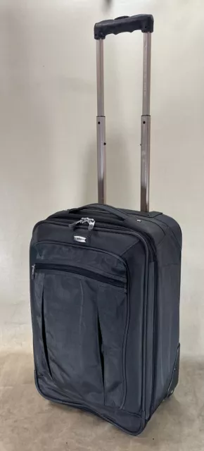 REI Grey 22” Upright Rolling Travel Luggage wheeled Expandable Carry On Suitcase