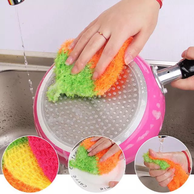 19*12cm Strawberry Kitchen Dish Washing Sponge Cloth Scrubber Pot Cleaning Brush