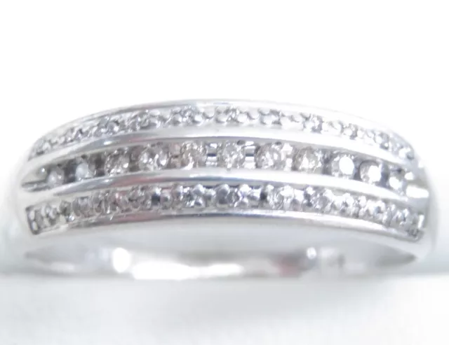 Genuine 0.35ct Diamond Ring In 9K White Gold