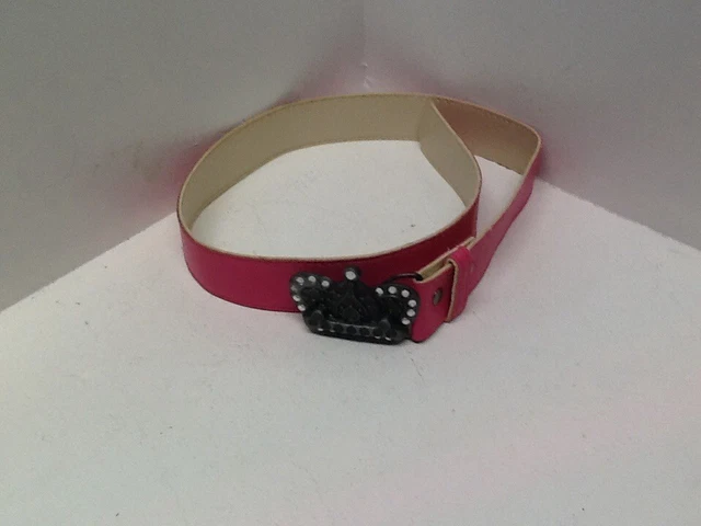 Girls Fashion Belt For Waist Sizes 20 - 24 Pink Width 1.25 Bling Buckle F44E