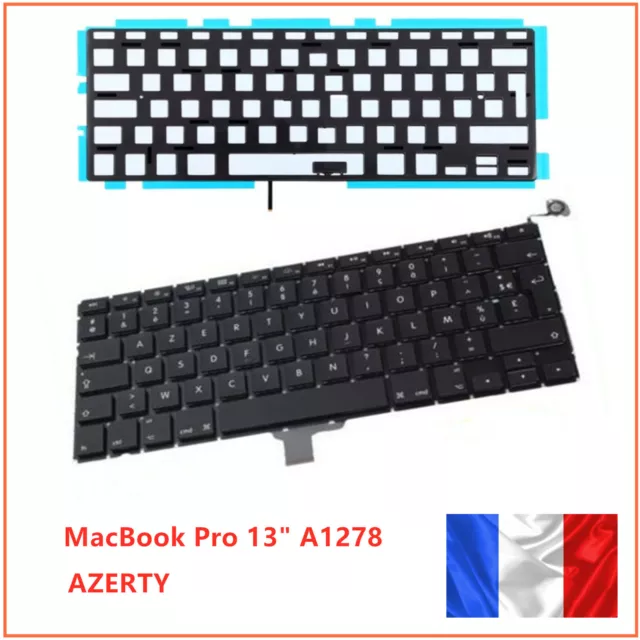 Clavier for Macbook Pro A1278 AZERTY Rétroéclairage Repose-poignets Top Assembly