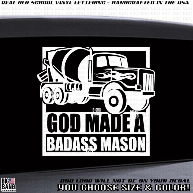 CEMENT MASON VINYL Decal Sticker Concrete Truck Mixer Occupation Job