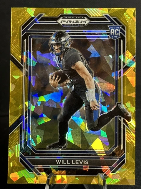 2023 Panini Prizm Draft Picks WILL LEVIS Gold Ice Refractor SP #103 TITANS RC