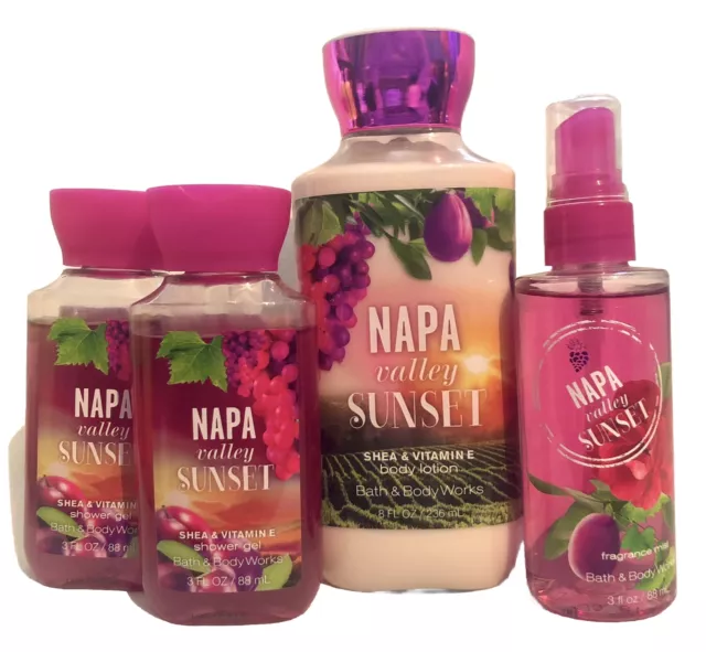 NEW Bath and Body Works NAPA VALLEY SUNSET Lot Fragrance Mist Shower Gel Lotion