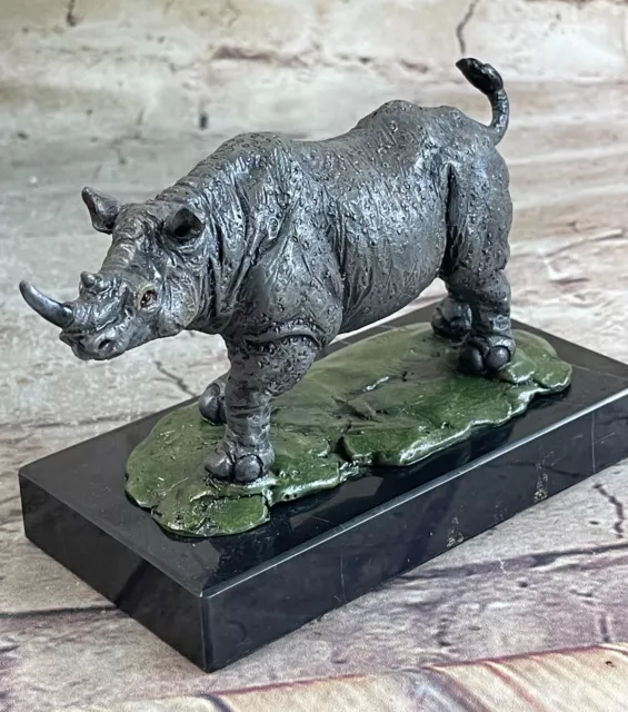 Wow! Detailed Dali Rhinoceros Bronze Indian Rhino Art Sculpture Artwork