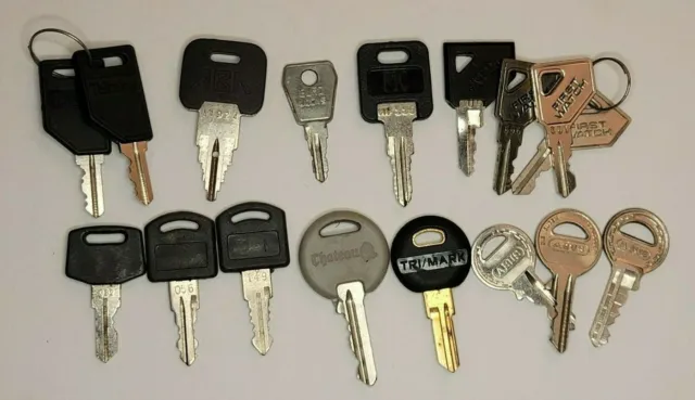 17 Lot Security Keys Numbered FIC Trimark First Watch ABA  Abus Chateau Teknion