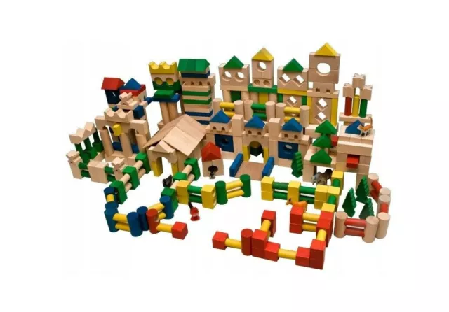500 Holzbausteine Bauklötze Holzklötze Holzspielzeug aus Buchenholz