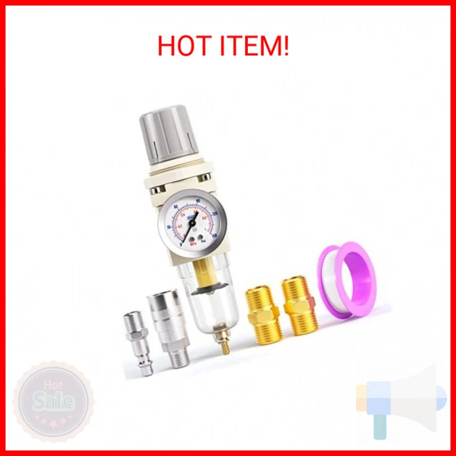 TAILONZ PNEUMATIC 1/4 Inch NPT Air Filter Pressure Regulator Combo Piggyback, Ai