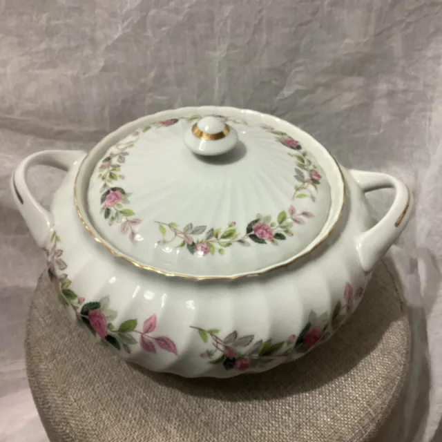 Vintage Creative Fine China Regency Rose 2345 Covered Serving Dish With Handles